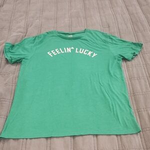 Old Navy Green 'Feelin' Lucky' Short Sleeve Tee Size L!